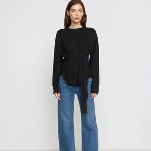 Modern Citizen Nara Tie-Front Knit Sweater - XS/SM Black